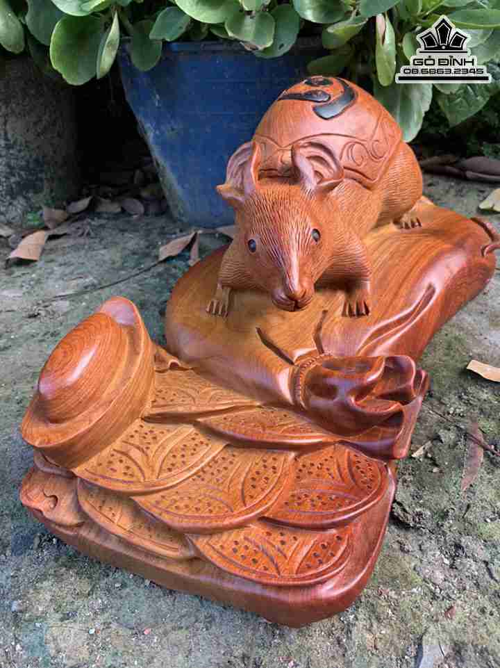 Tượng Chuột Gỗ Hương 