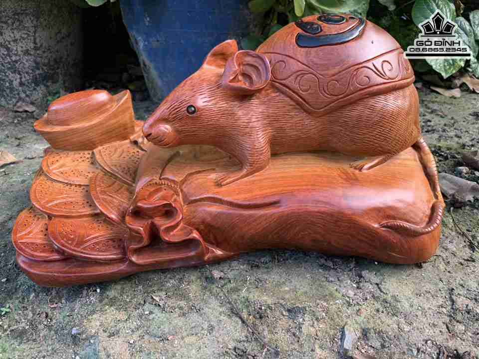 Tượng Chuột Gỗ Hương 