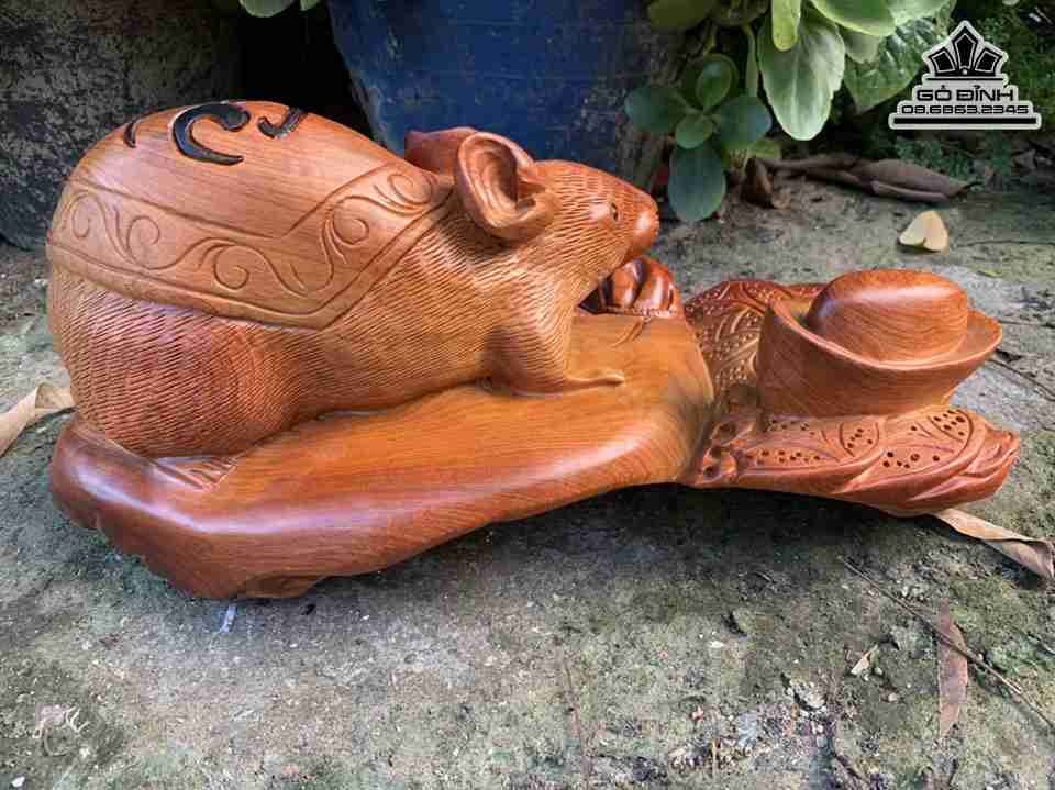 Tượng Chuột Gỗ Hương 