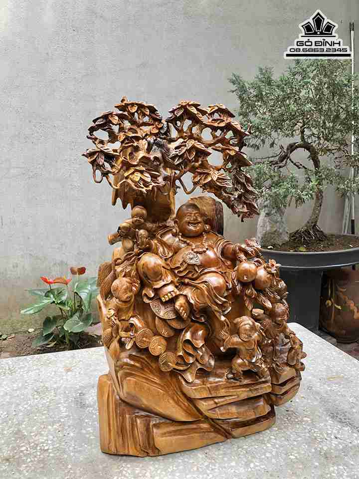 Tượng Phật Di Lặc Gỗ Bách Xanh 2