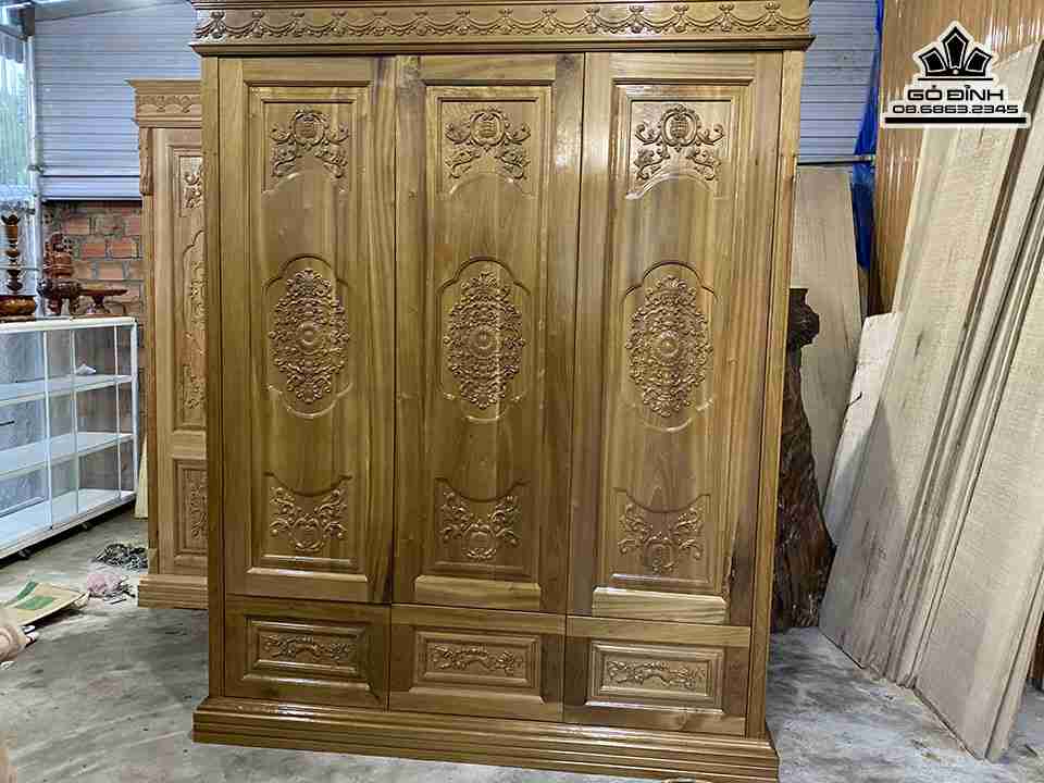 Tủ Quần Áo 3 Cánh Gỗ Dổi 2