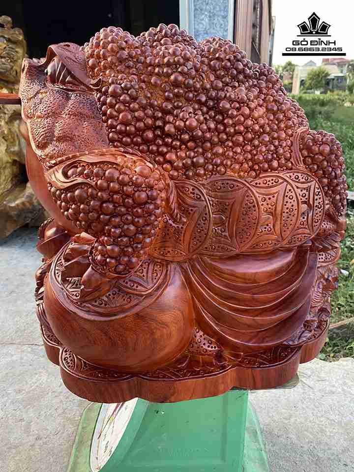 Tượng Cóc Thiềm Thừ Gỗ Hương Đỏ 5