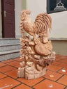 Tượng Gia Đình Gà Gỗ Ngọc Am 1
