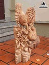 Tượng Gia Đình Gà Gỗ Ngọc Am 4