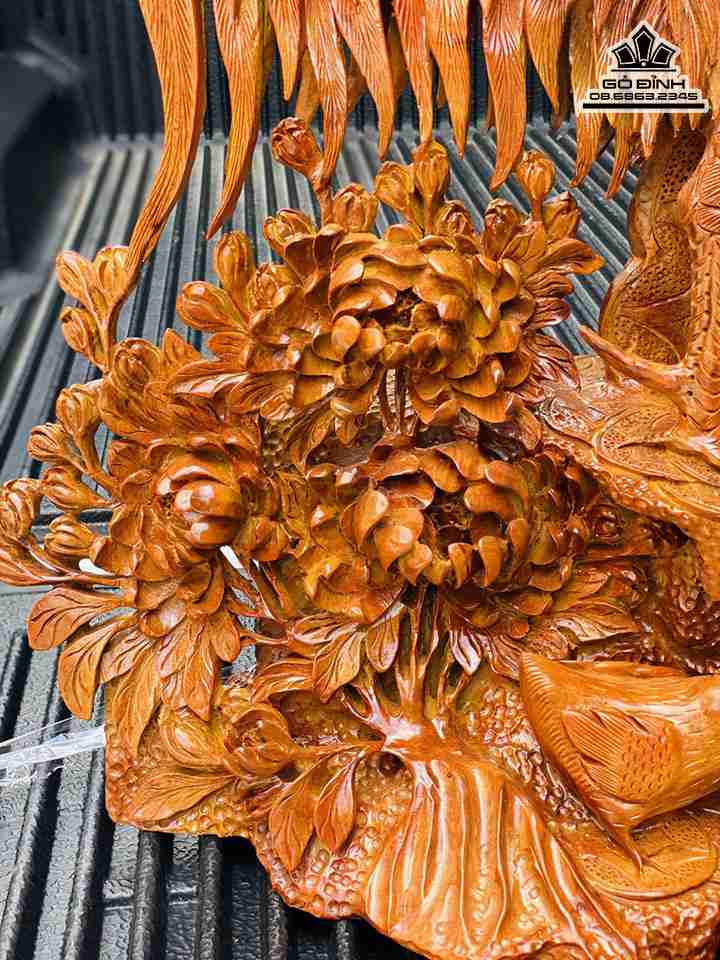 Tượng Gia Đình Gà Gỗ Hương Việt 3