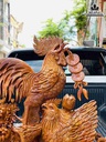Tượng Gia Đình Gà Gỗ Hương Việt 4