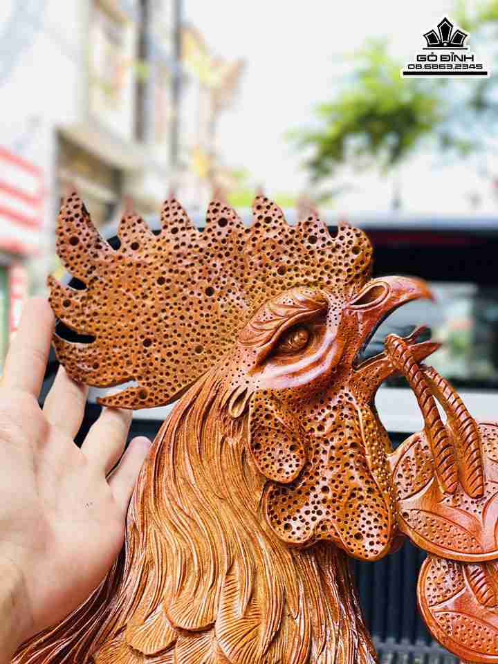 Tượng Gia Đình Gà Gỗ Hương Việt 7