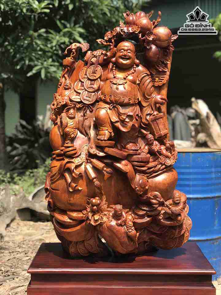 Tượng Phật Di Lặc Ngũ Phúc Gỗ Hương Việt 1