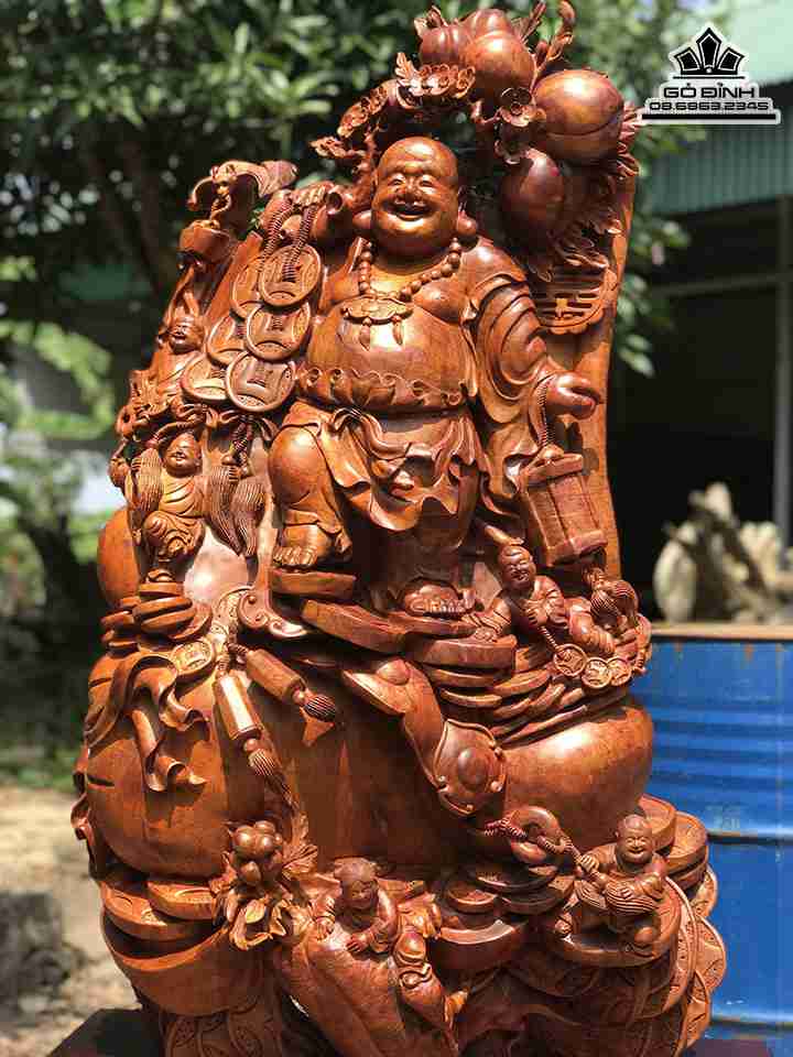 Tượng Phật Di Lặc Ngũ Phúc Gỗ Hương Việt 2