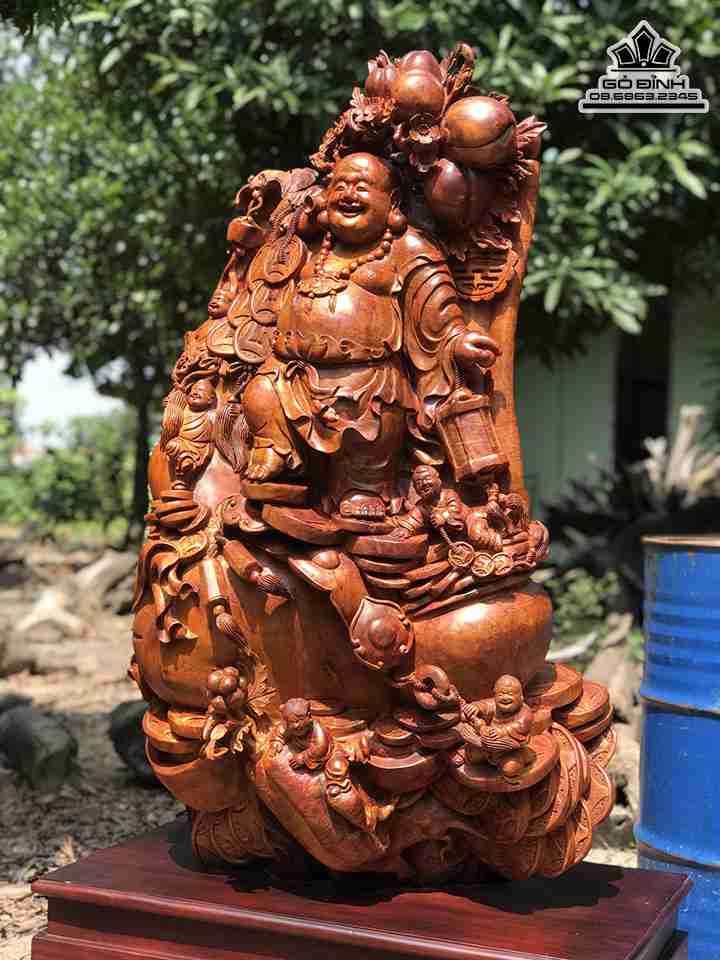 Tượng Phật Di Lặc Ngũ Phúc Gỗ Hương Việt 3
