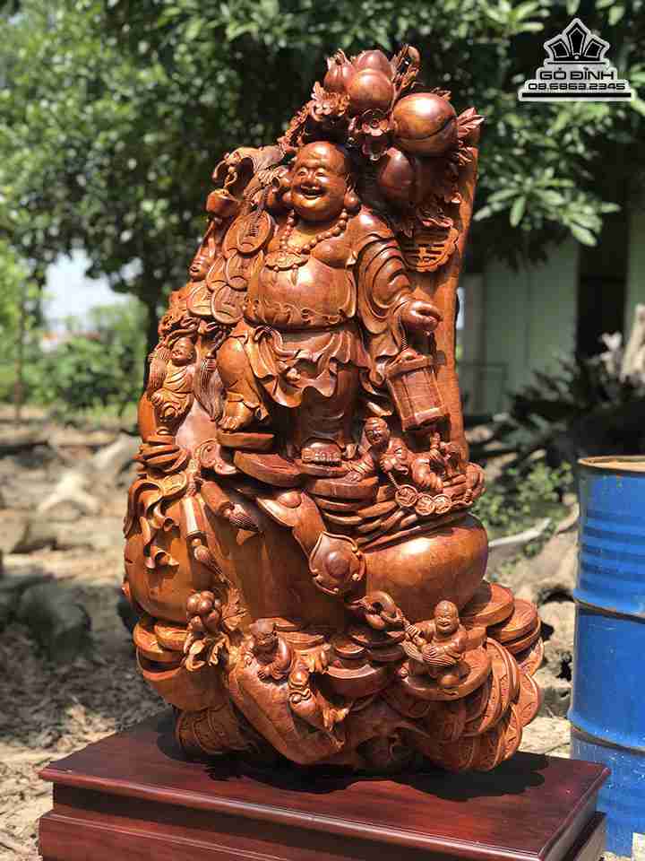 Tượng Phật Di Lặc Ngũ Phúc Gỗ Hương Việt 4