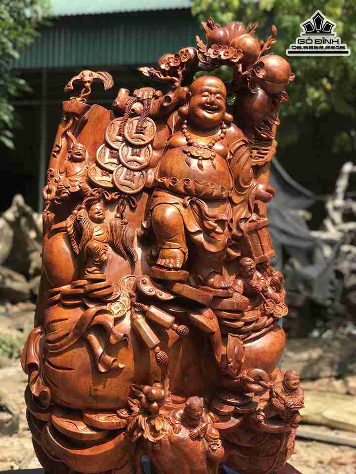 Tượng Phật Di Lặc Ngũ Phúc Gỗ Hương Việt 5