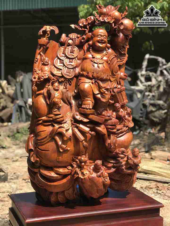 Tượng Phật Di Lặc Ngũ Phúc Gỗ Hương Việt 6