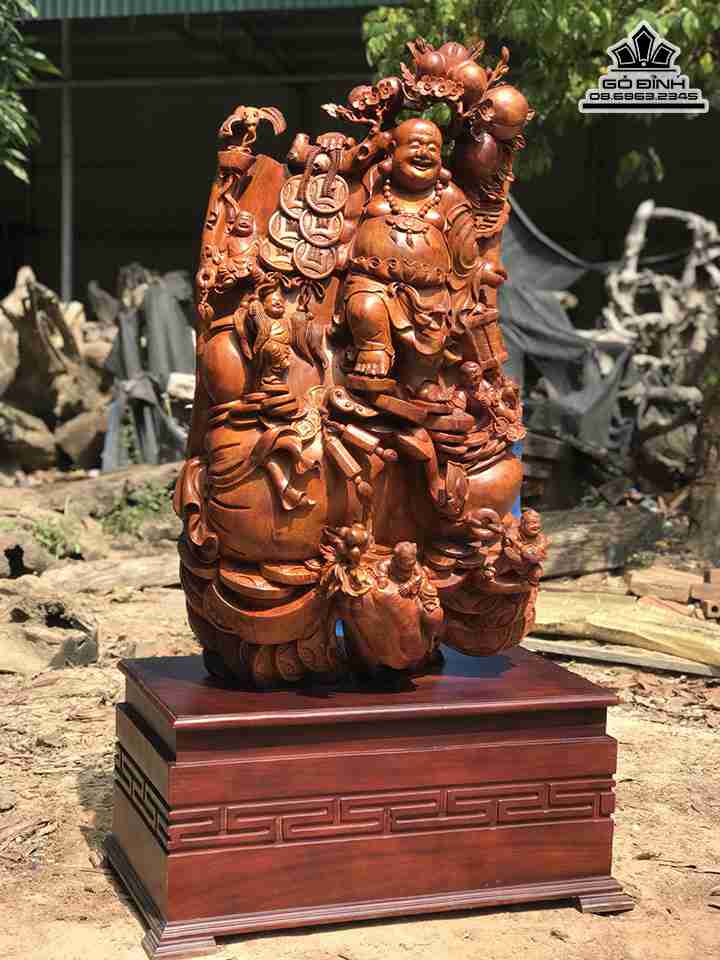 Tượng Phật Di Lặc Ngũ Phúc Gỗ Hương Việt 8