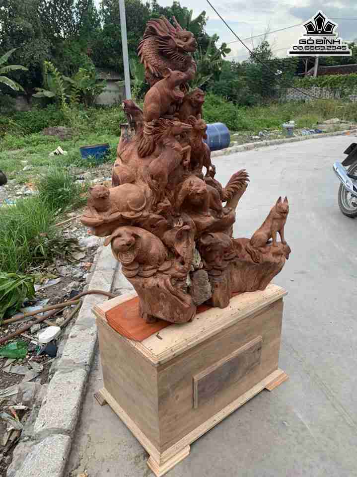 Tượng 12 Con Giáp Gỗ Hương 1