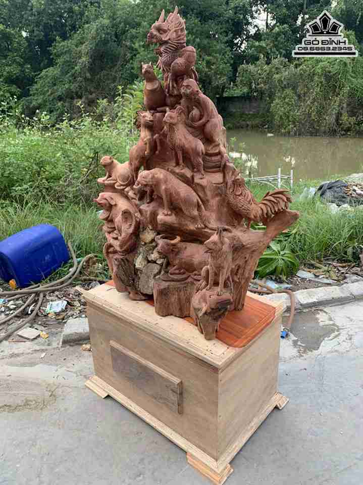 Tượng 12 Con Giáp Gỗ Hương 3