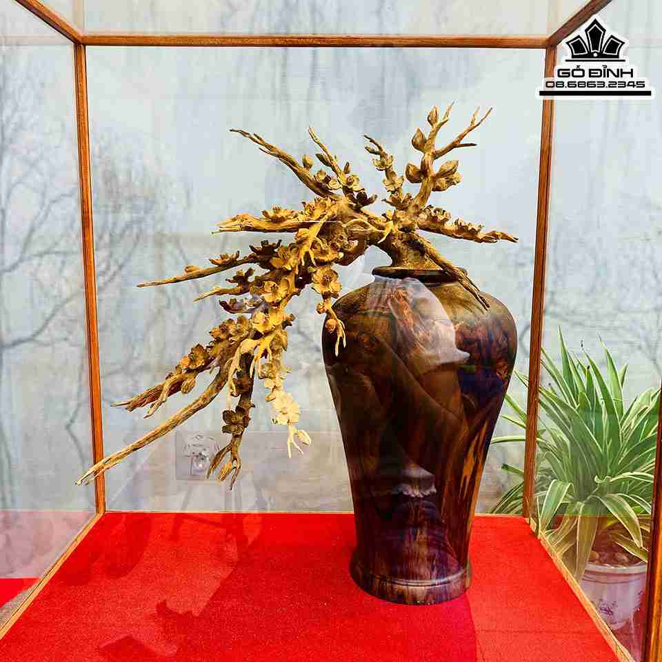 Bình Mai Phú Quý  Bình Gỗ Sưa Hoa Gỗ Hoàng Đàn 6