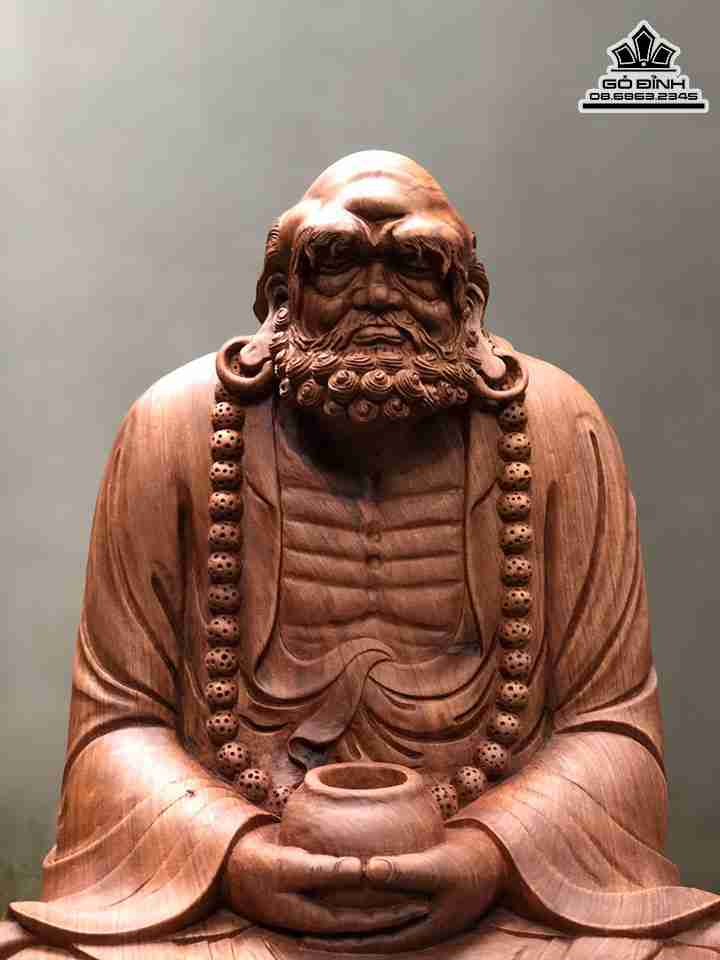 Tượng Đạt Ma Sư Tổ Ngồi Thiền Gỗ Hương 3