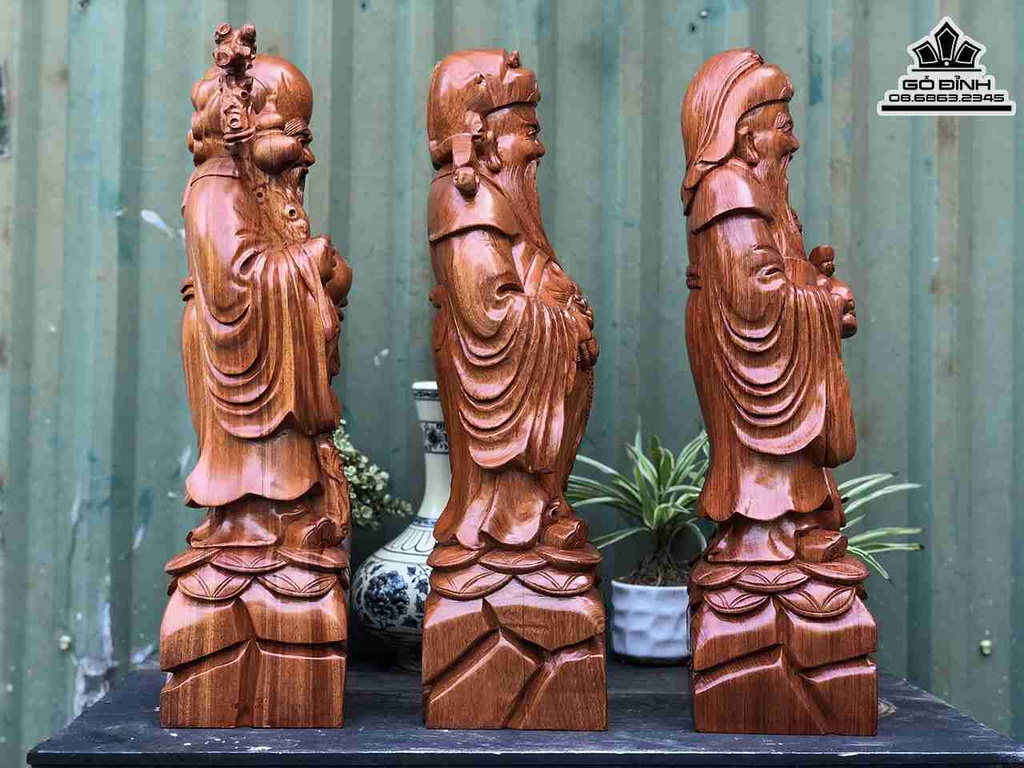 Tượng Tam Đa Phúc Lộc Thọ Gỗ Hương 1
