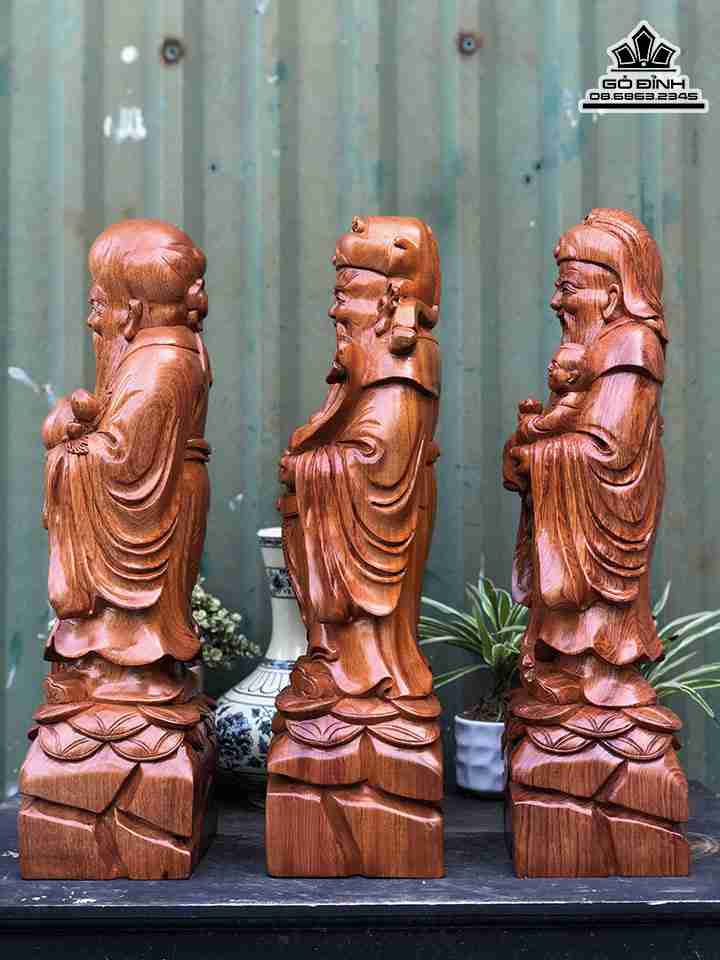 Tượng Tam Đa Phúc Lộc Thọ Gỗ Hương 3