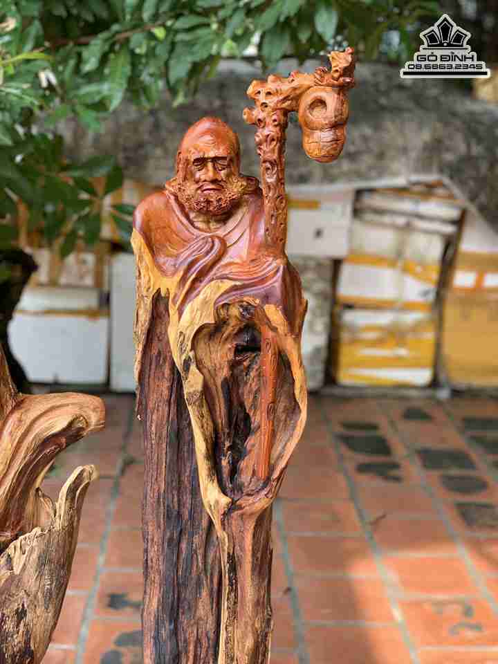 Cặp Tượng Đạt Ma Sư Tổ Gỗ Hương 3