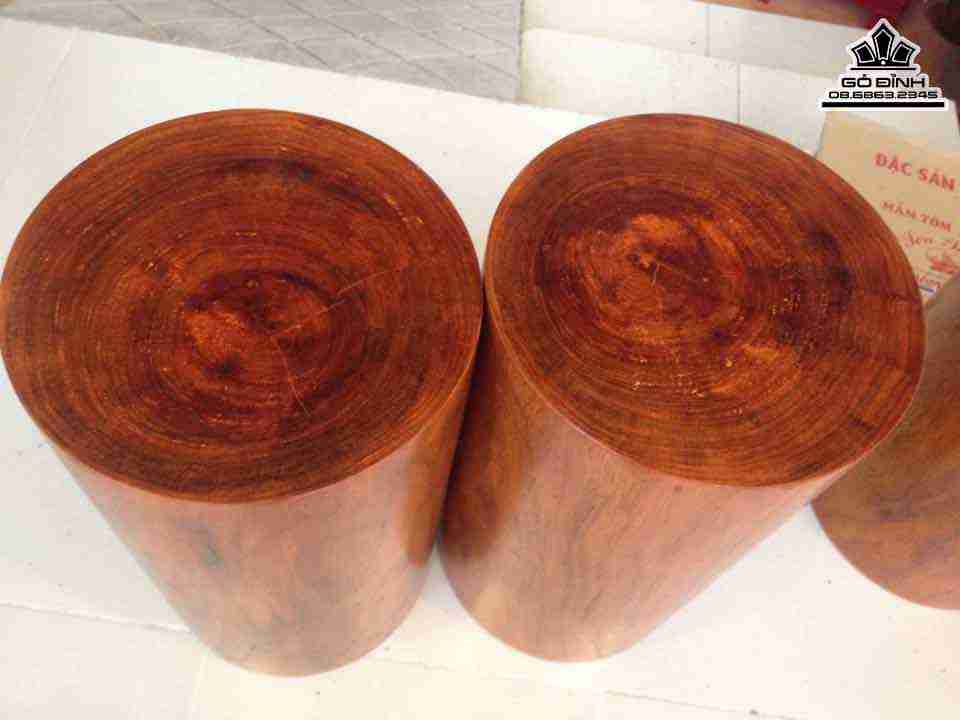 Cặp Đôn Trụ Gỗ Hương 