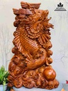 Tượng Cá Chép Hóa Rồng Gỗ Ngọc Am 1