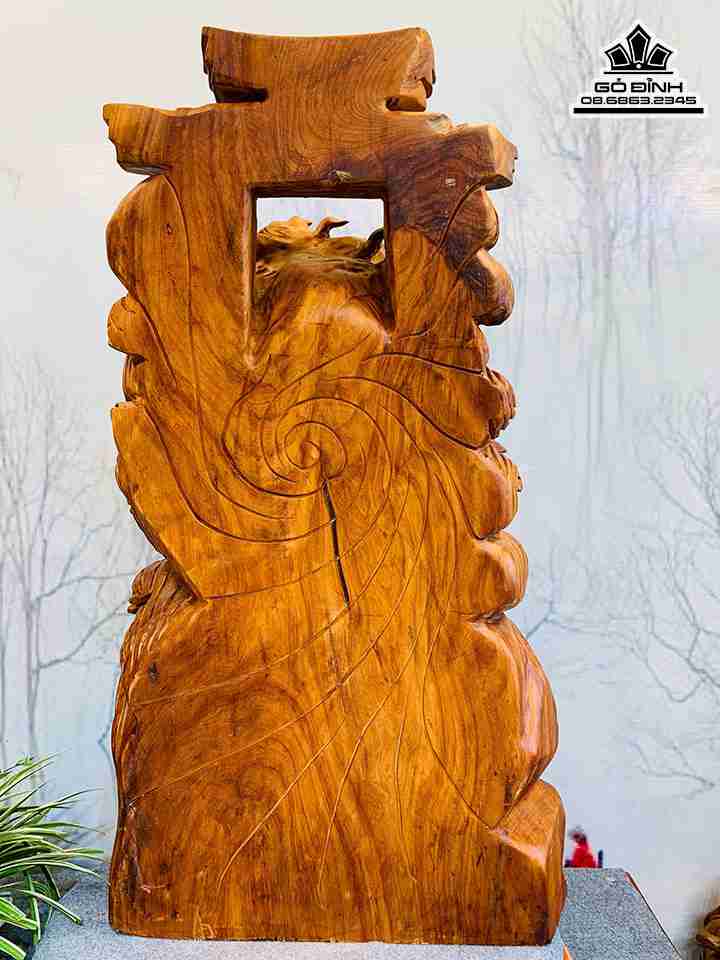 Tượng Cá Chép Hóa Rồng Gỗ Ngọc Am 2