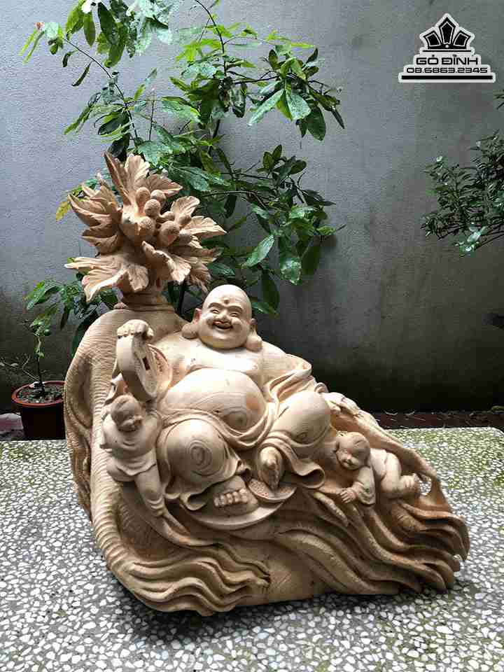 Tượng Phật Di Lặc Ngồi Nhân Sâm Gỗ Ngọc Am 2