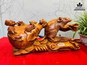 Tượng Chuột Kéo Bao Tiền Gỗ Hương 1