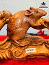 Tượng Chuột Kéo Bao Tiền Gỗ Hương 2