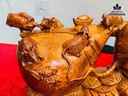 Tượng Chuột Kéo Bao Tiền Gỗ Hương 6