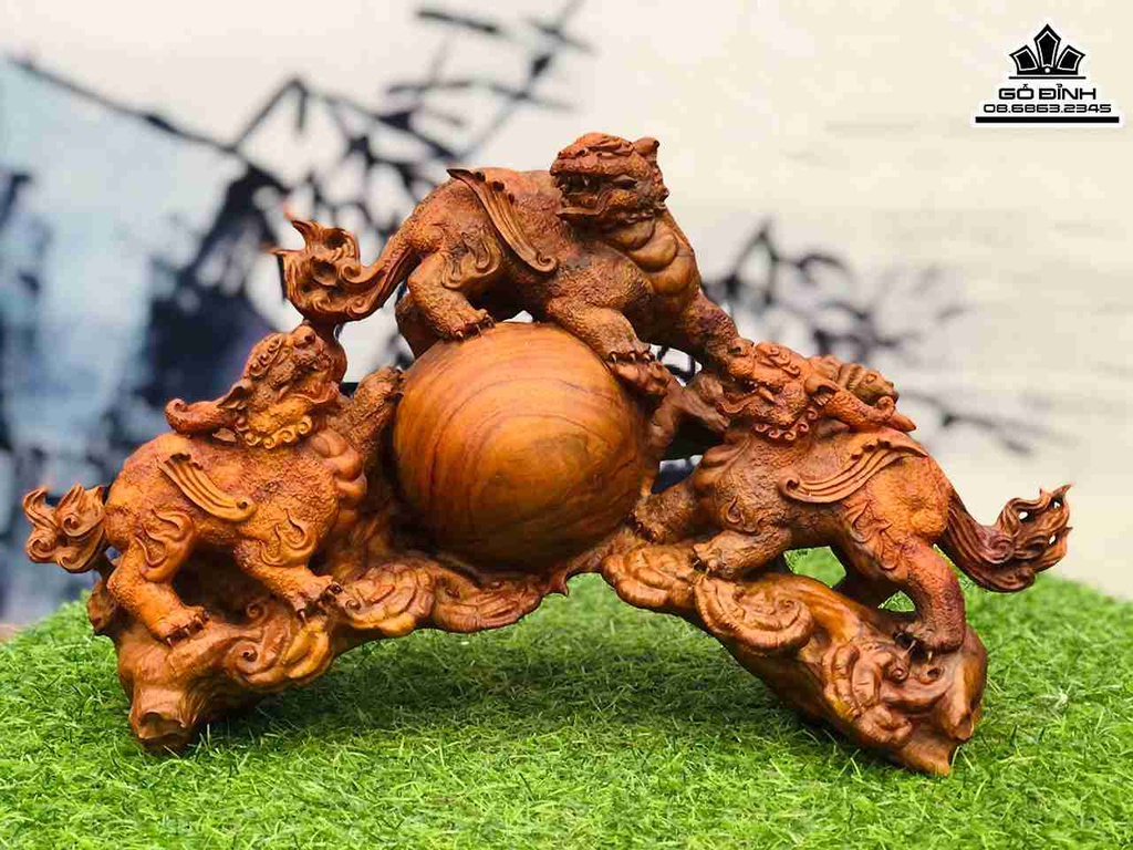 Tượng Tam Kỳ Gỗ Sưa 6