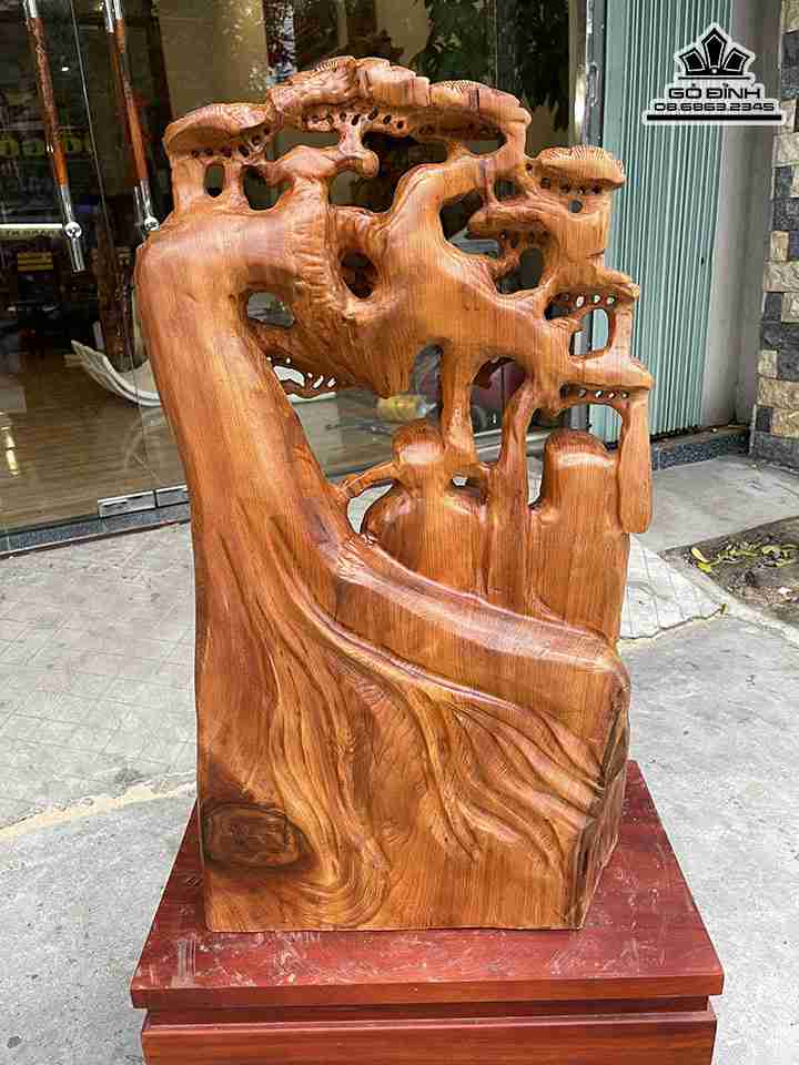 Tượng Tam Đa Cây Tùng Gỗ Ngọc Am 1