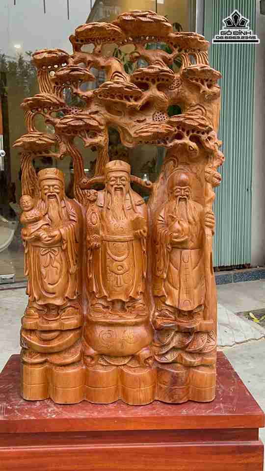 Tượng Tam Đa Cây Tùng Gỗ Ngọc Am 2