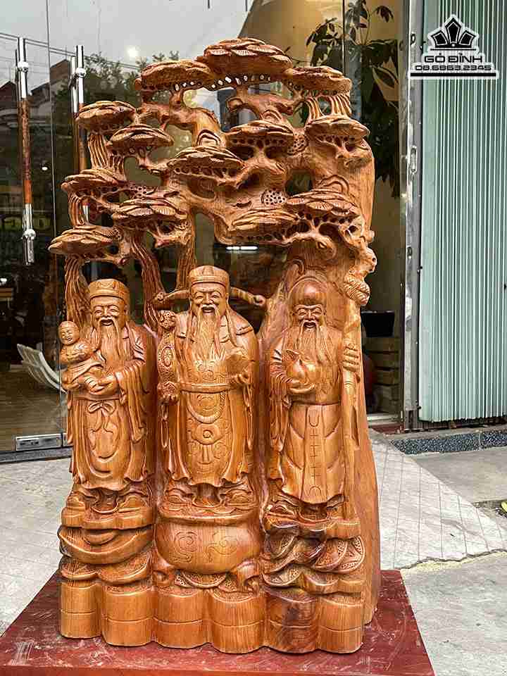 Tượng Tam Đa Cây Tùng Gỗ Ngọc Am 3