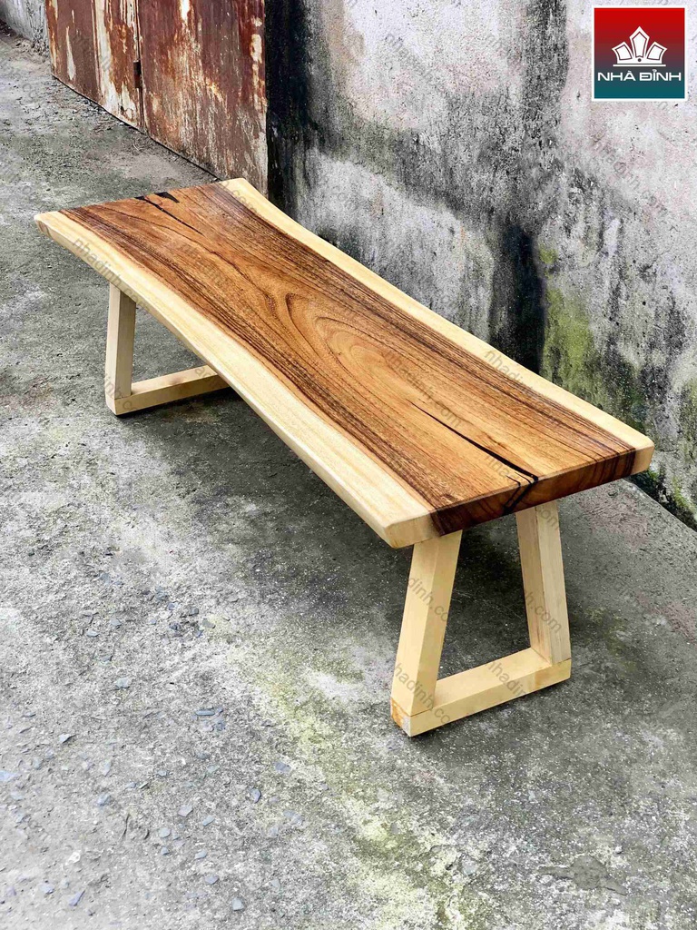 Ghế Băng Gỗ Me Tây Chân Gỗ Thông 2