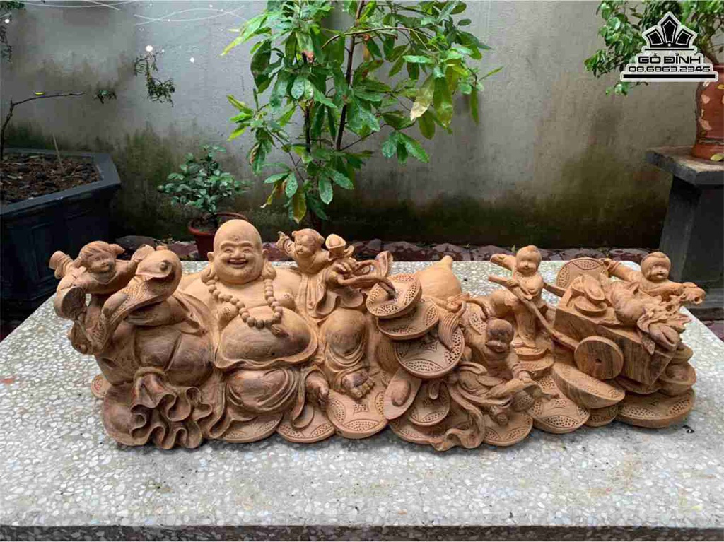 Tượng Di Lặc Ngũ Phúc Gỗ Ngọc Am 2