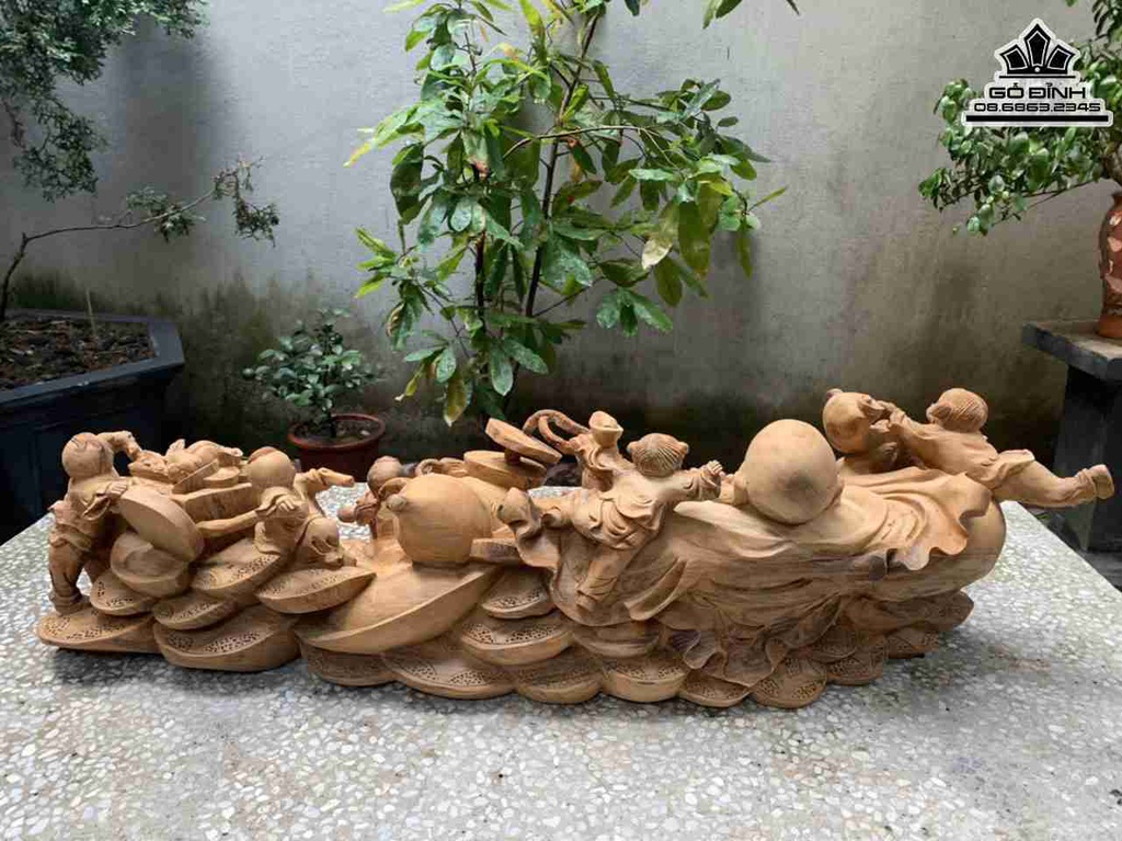 Tượng Di Lặc Ngũ Phúc Gỗ Ngọc Am 3