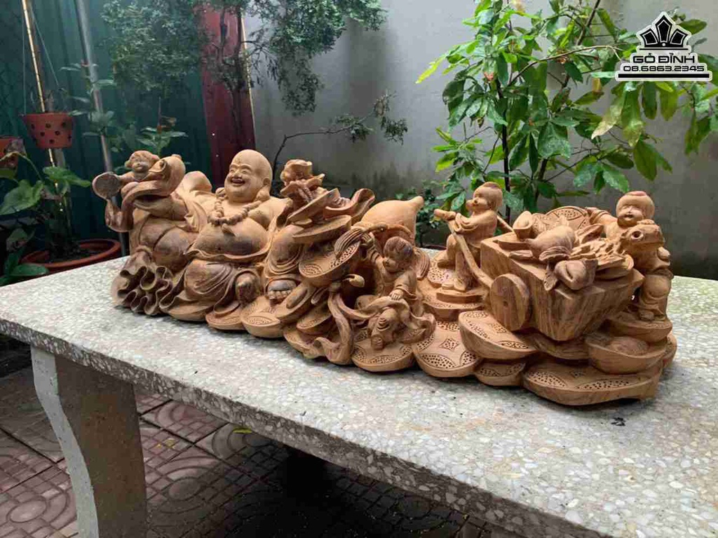 Tượng Di Lặc Ngũ Phúc Gỗ Ngọc Am 4