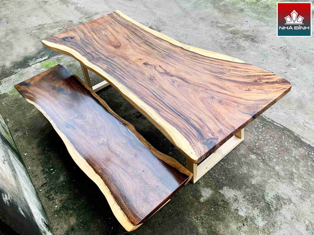 Bộ Bàn Gỗ Me Tây Dài 240 Rộng 80-90 2