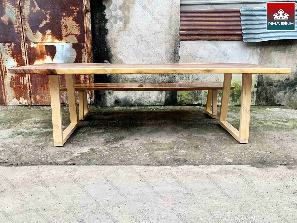 Bộ Bàn Gỗ Me Tây Dài 240 Rộng 80-90 3