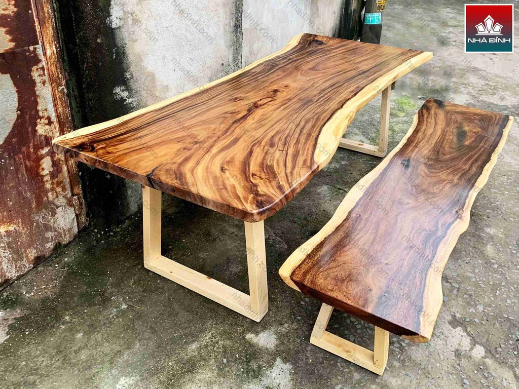 Bộ Bàn Gỗ Me Tây Dài 240 Rộng 80-90 4