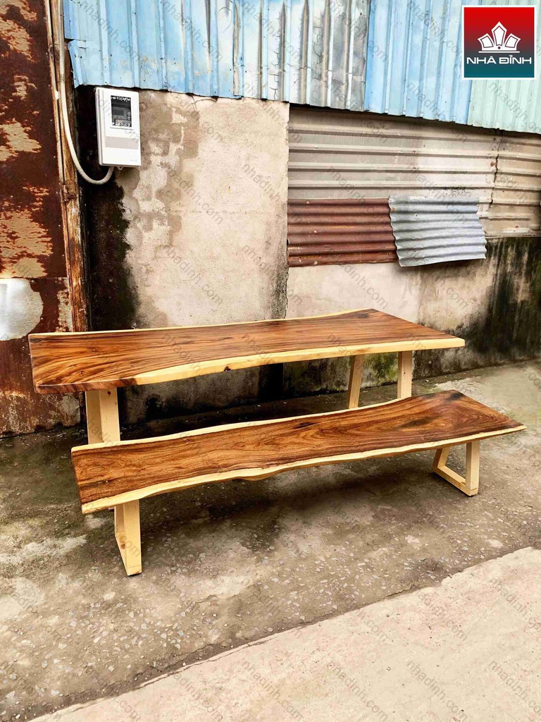 Bộ Bàn Gỗ Me Tây Dài 240 Rộng 80-90 5
