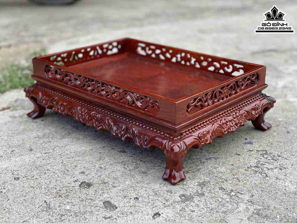 Khay Trà Chân Quỳ Gỗ Hương Việt 4