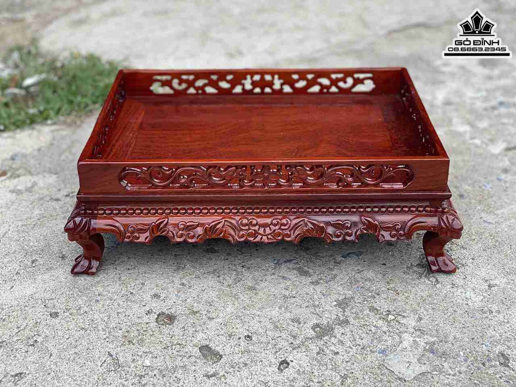 Khay Trà Chân Quỳ Gỗ Hương Việt 6