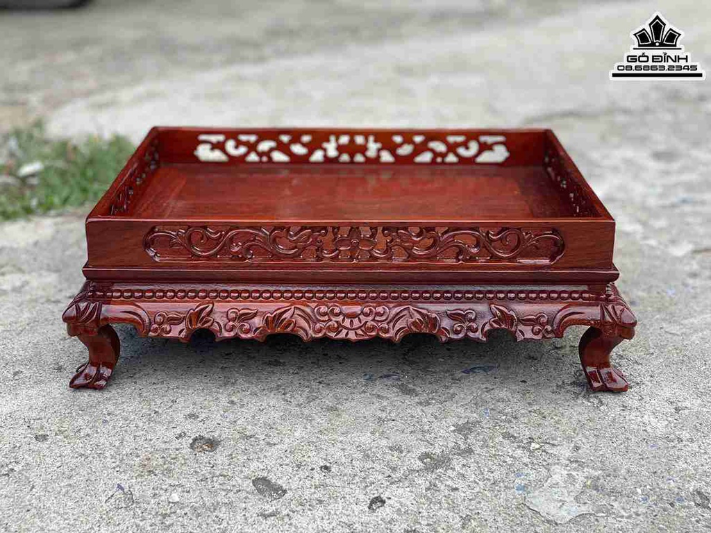 Khay Trà Chân Quỳ Gỗ Hương Việt 7