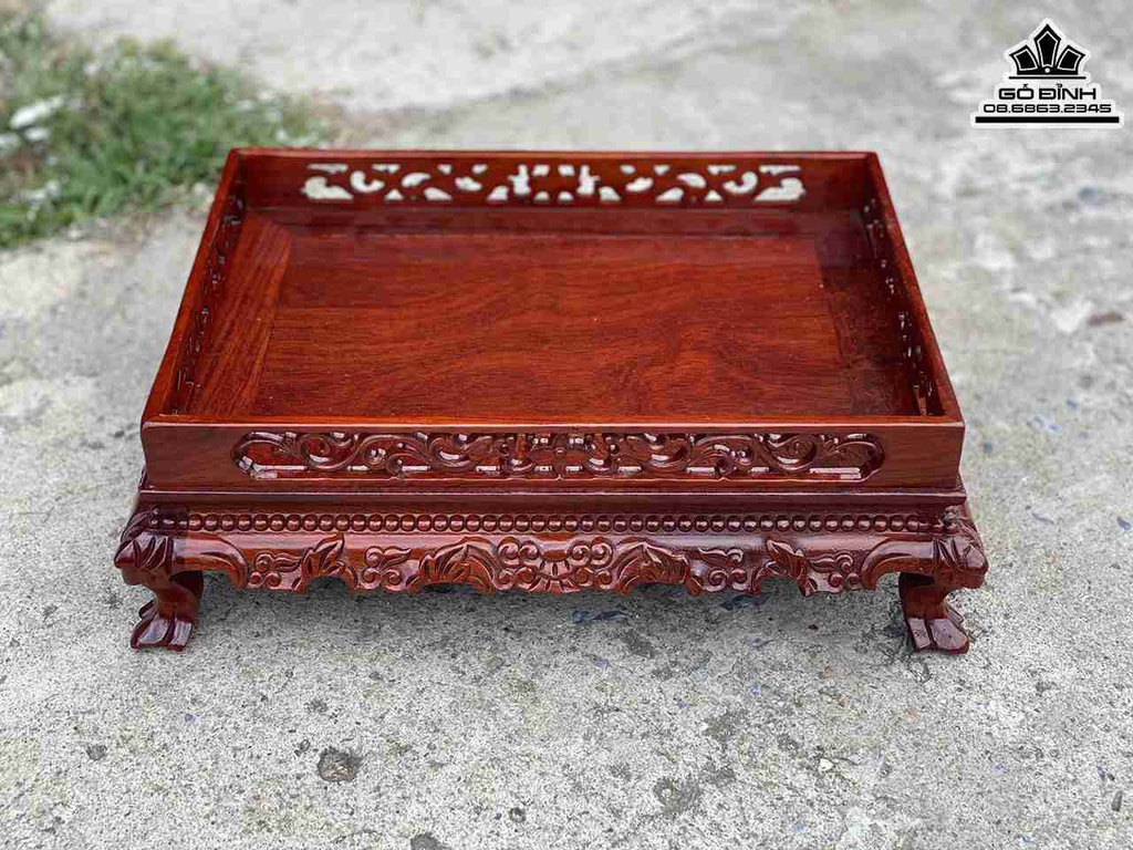 Khay Trà Chân Quỳ Gỗ Hương Việt 8