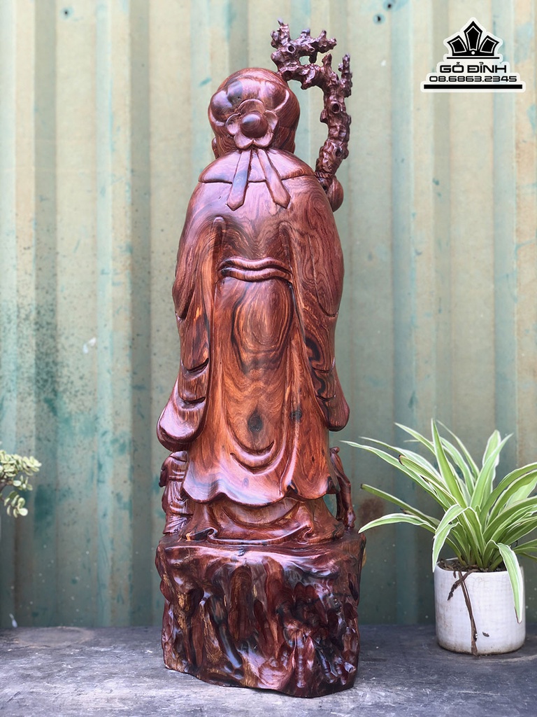 Tượng Ông Thọ Gỗ Cẩm Cao 56 Ngang 19 Sâu 19 (cm) 2