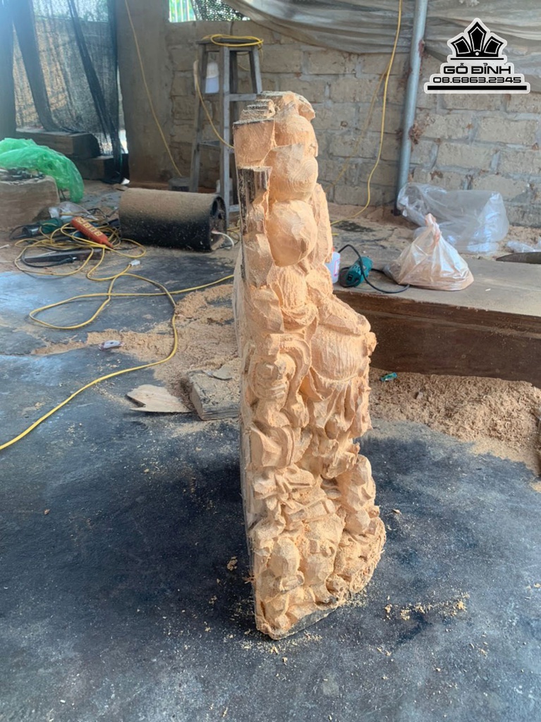 Tượng Phật Di Lặc Gỗ Ngọc Am Cao 92 Ngang 47 Sâu 26 (cm) 1